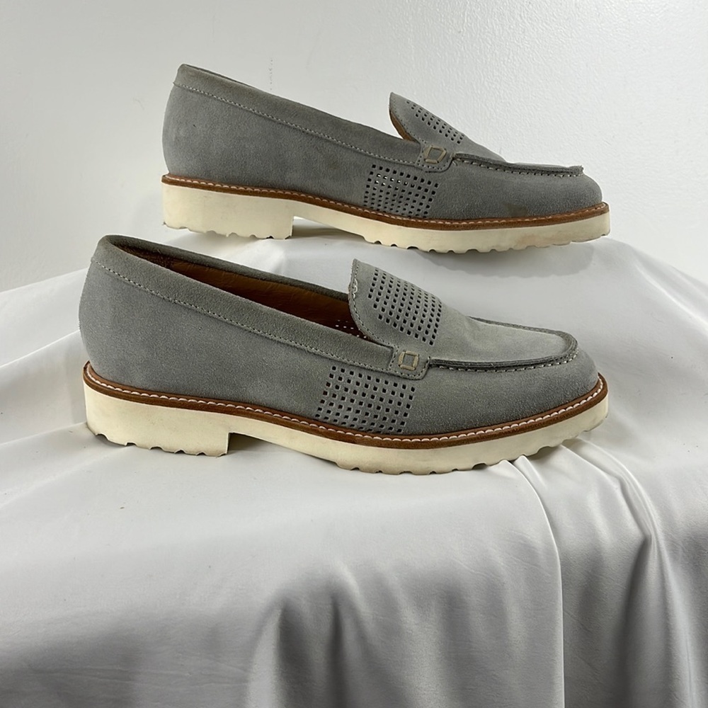 Ron White Grey Suede Loafers
